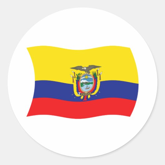 Ecuador Vlag Sticker (Voorkant)