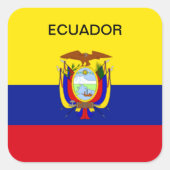 Ecuador vlag vierkante sticker (Voorkant)