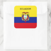 Ecuador vlag vierkante sticker (Tas)
