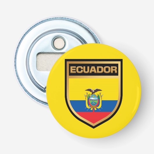 Ecuador-vlaggenschip Button Flesopener (Voorkant)