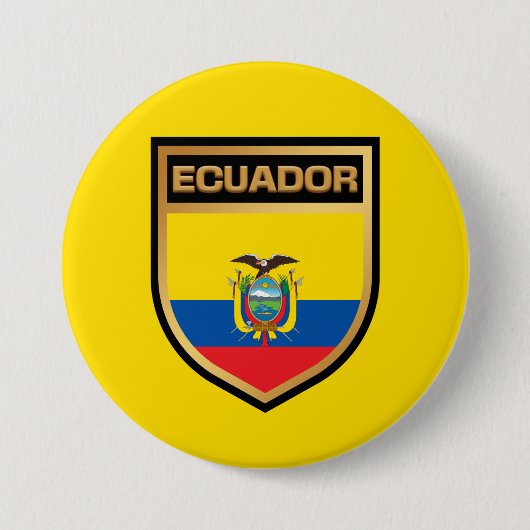 Ecuador-vlaggenschip Ronde Button 7,6 Cm (Voorkant)