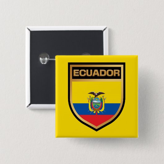 Ecuador-vlaggenschip Vierkante Button 5,1 Cm (Voorkant /achterkant)