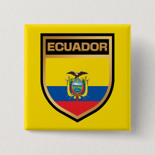 Ecuador-vlaggenschip Vierkante Button 5,1 Cm