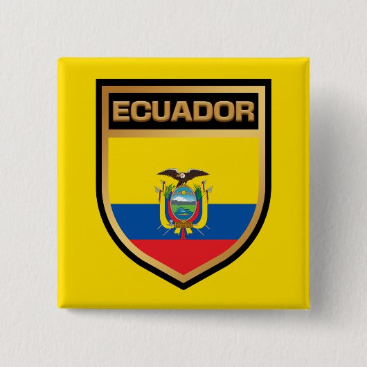 Ecuador-vlaggenschip Vierkante Button 5,1 Cm (Voorkant)