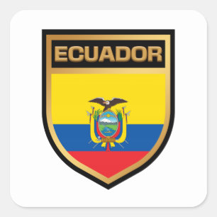 Ecuador-vlaggenschip Vierkante Sticker