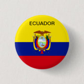 Ecuador vlagknop. ronde button 3,2 cm (Voorkant)
