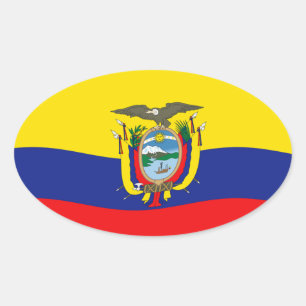 Ecuador Vlagsticker Ovale Sticker