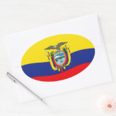 Ecuador Vlagsticker Ovale Sticker (Envelop)