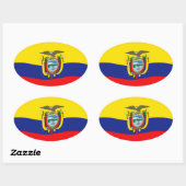 Ecuador Vlagsticker Ovale Sticker (Vel)