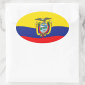 Ecuador Vlagsticker Ovale Sticker (Tas)