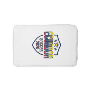 Ecuador Voetbal 2026 Voetbal Vet Land Typografie Badmat