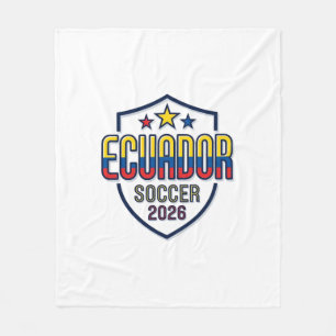 Ecuador Voetbal 2026 Voetbal Vet Land Typografie Fleece Deken