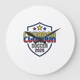 Ecuador Voetbal 2026 Voetbal Vet Land Typografie Grote Klok