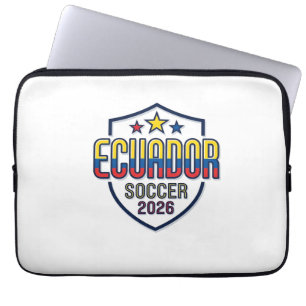 Ecuador Voetbal 2026 Voetbal Vet Land Typografie Laptop Sleeve