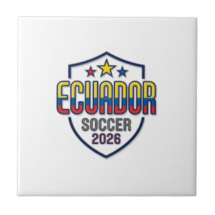 Ecuador Voetbal 2026 Voetbal Vet Land Typografie Tegeltje