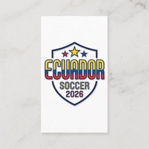 Ecuador Voetbal 2026 Voetbal Vet Land Typografie Visitekaartje