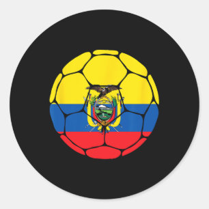 Ecuador Voetbal Ll Vlag Jersey Ecuadoraanse Voetba Ronde Sticker