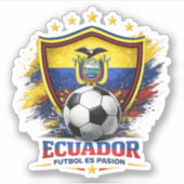 Ecuador Voetbalfan Voetbal Wereldbeker Supporter Sticker (Voorkant)