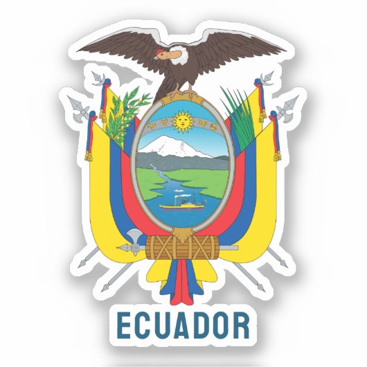 Ecuador wapen sticker (Voorkant)