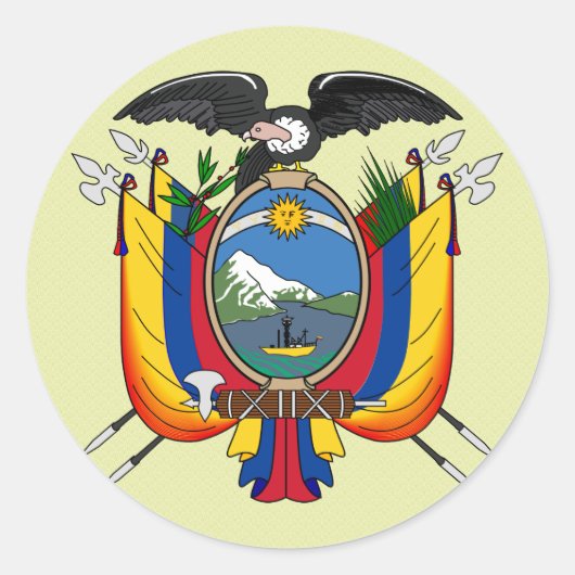 Ecuador wapendetaillijst ronde sticker (Voorkant)