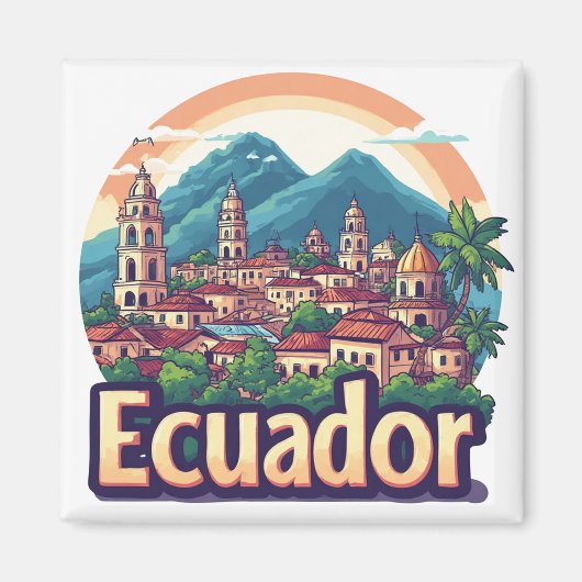 Ecuador Zuid-Amerika Souvenir 🗺️ Magneet (Voorkant)
