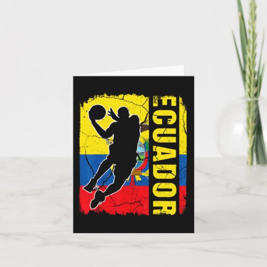 Ecuadoraanse Basketball Player Ecuador Flag Basket Kaart (Voorkant)
