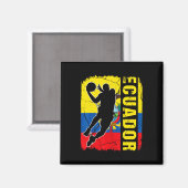Ecuadoraanse Basketball Player Ecuador Flag Basket Magneet (Voorkant / Achterkant)