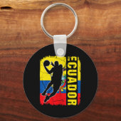 Ecuadoraanse Basketball Player Ecuador Flag Basket Sleutelhanger (Voorkant)