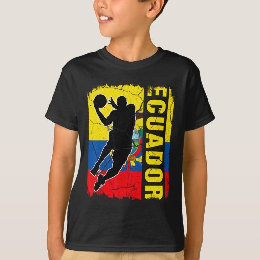 Ecuadoraanse Basketball Player Ecuador Flag Basket T-shirt (Voorkant)