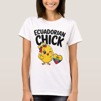 Ecuadoraanse Kuiken Cute Ecuador Vlag Hart Ontwerp T-shirt