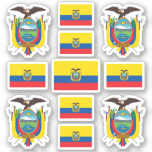 Ecuadoraanse staatssymbolen / wapenschild en vlag sticker