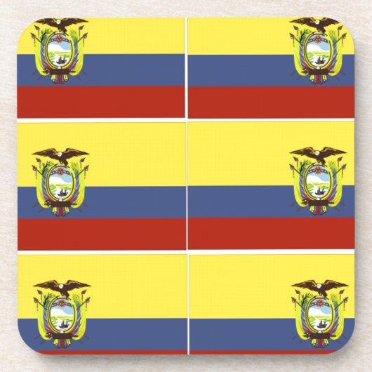ecuadoraanse vlag drankjes onderzetter (Voorkant)