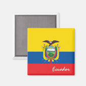 Ecuadoraanse vlag en Ecuador-ventilatoren Magneet (Voorkant / Achterkant)