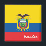 Ecuadoraanse vlag en Ecuador-ventilatoren Magneet<br><div class="desc">Fridge Magnets: Ecuador en Zuid-Amerika - hou van mijn land en Ecuadoraanse vakantiegangers</div>