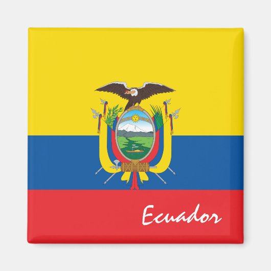 Ecuadoraanse vlag en Ecuador-ventilatoren Magneet (Voorkant)