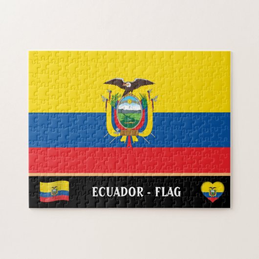 Ecuadoraanse vlag en Ecuadoraans land / Ecuador Legpuzzel (Horizontaal)