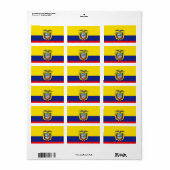 Ecuadoraanse vlag etiket (Full Sheet)