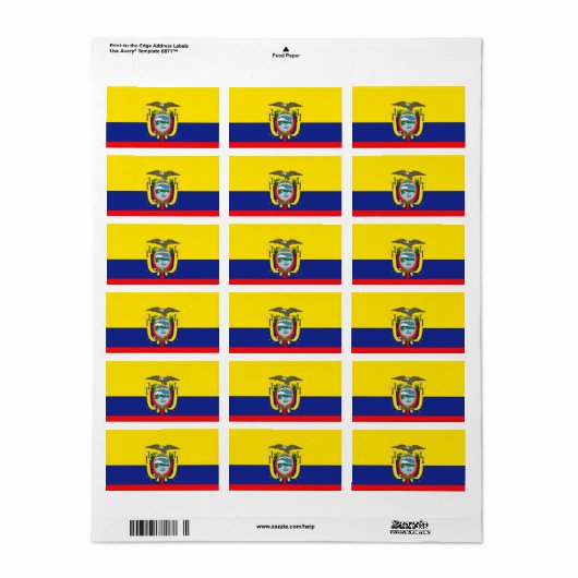 Ecuadoraanse vlag etiket (Full Sheet)