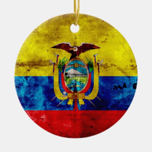 Ecuadoraanse vlag keramisch ornament (Voorkant)
