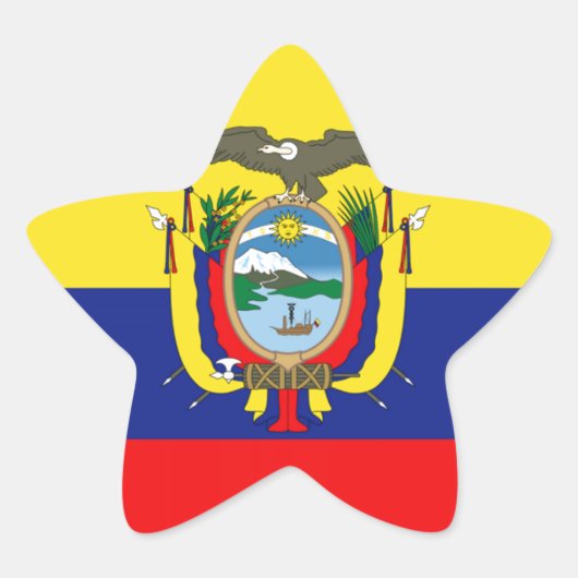 Ecuadoraanse vlag ster sticker (Voorkant)