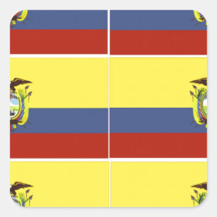 ecuadoraanse vlag vierkante sticker