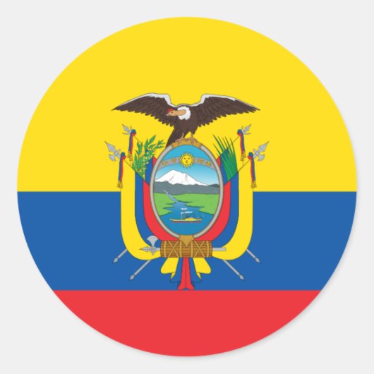 Ecuadoraanse vlag, vlag van Ecuador Ronde Sticker (Voorkant)