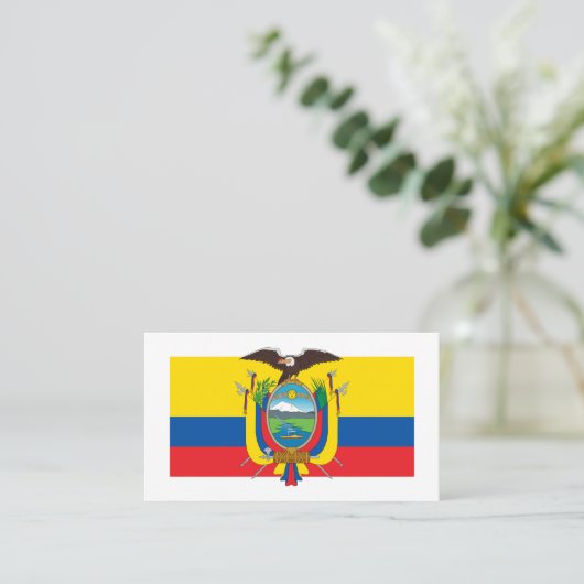 Ecuadoraanse vlag & wapen, vlag van Ecuador Visitekaartje (Staand voorkant)