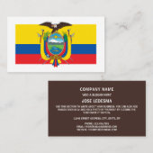 Ecuadoraanse vlag & wapen, vlag van Ecuador Visitekaartje (Voorkant / Achterkant)