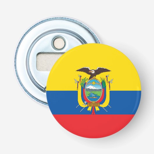 Ecuadorese vlag button flesopener (Voorkant)