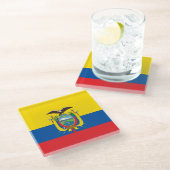 Ecuadorese vlag glazen onderzetter (Schuin)