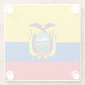 Ecuadorese vlag glazen onderzetter (Achterkant)
