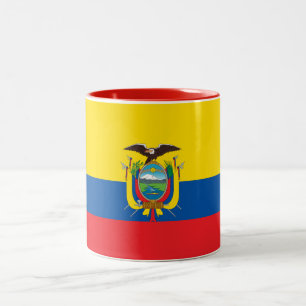 Ecuadorese vlag tweekleurige koffiemok