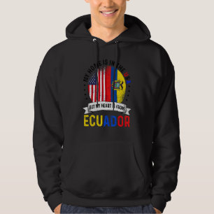 Ecuadoriaans Amerikaanse Patriottische Hart Is Uit Hoodie