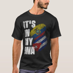 Ecuadoriaans en Cubaans Mix DNA-vlaggenerfgoed T-shirt